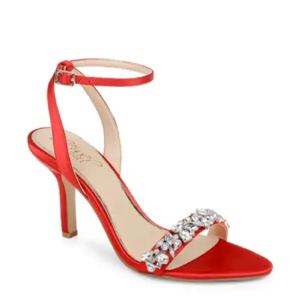 Badgley Mischka Ojai Crystal Ankle Strap Sandals